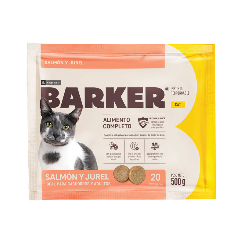 Barker CAT Salmón y Jurel - Alimento Húmedo Completo y Balanceado (500g)