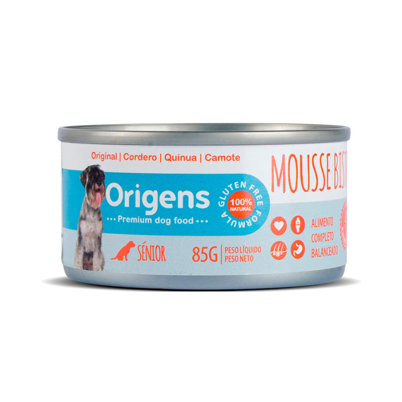 Origens Mousse bistro energetico cordero, quinua, camote senior – 85 gr