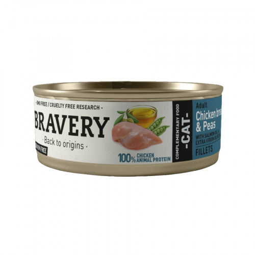 Bravery Chicken And Peas Adult Cat Wet Food x 70 Gr