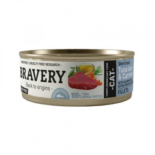 Bravery Tuna Loin And Carrots Sterilized Cat Wet Food x 70 Gr