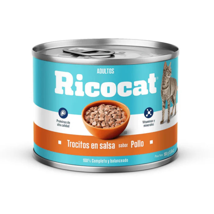 Ricocat Adulto Trocitos en salsa sabor Pollo x 160 gr