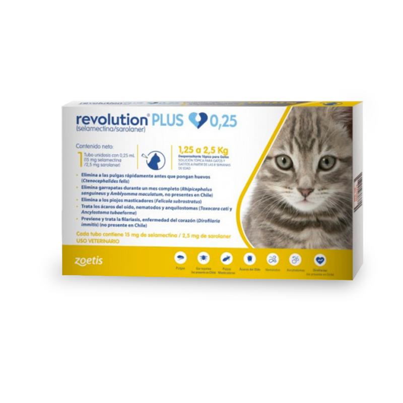 Revolution Plus X 0.25ml x 1 Unid (Amarillo) (Menos De 2.5 Kg)
