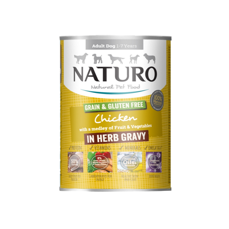 Naturo Pollo Con Frutas y Vegetales - Libre De Gluten y Granos Lata x 390g