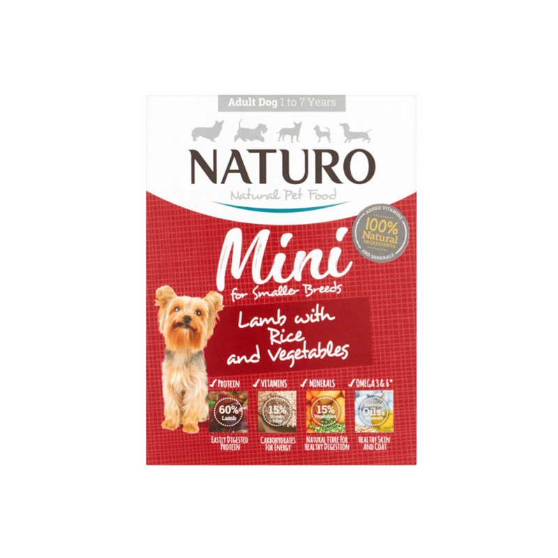 Naturo Mini Cordero, Arroz y Vegetales  Bandeja X 150g