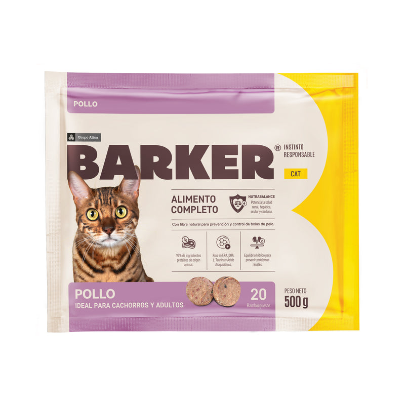 Barker CAT Pollo - Alimento Húmedo Completo y Balanceado (500 g)