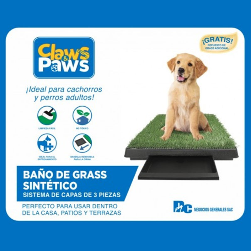 Claws & Paws Baño de Gras Sintético + Repuesto de Grass